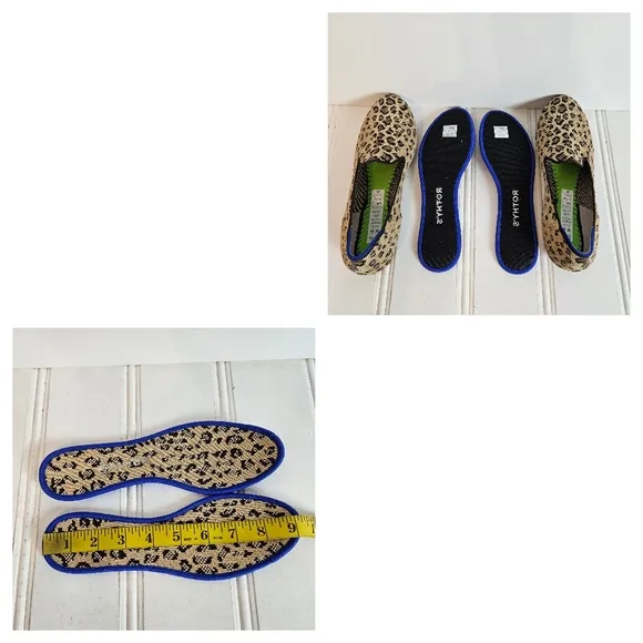 Rothy's Leopard Print Flats Spotted Loafer Shoes Womens Size 6 Comfort Shoes