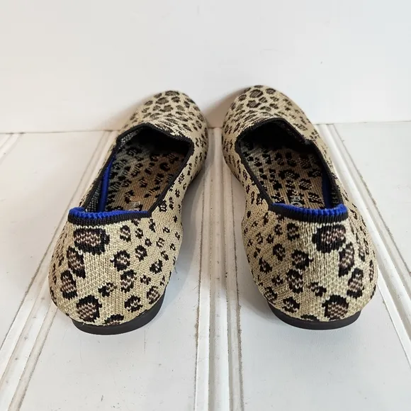 Rothy's Leopard Print Flats Spotted Loafer Shoes Womens Size 6 Comfort Shoes