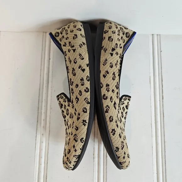 Rothy's Leopard Print Flats Spotted Loafer Shoes Womens Size 6 Comfort Shoes