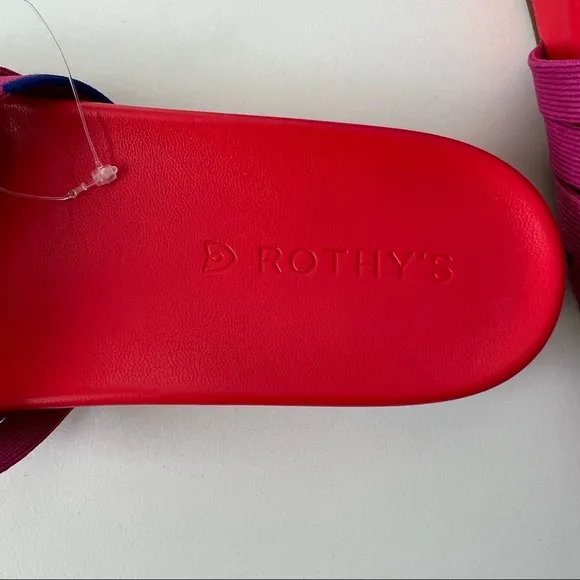 Rothy’s NWT The Slide Sz 7.5 Red Hot Pink Sandals