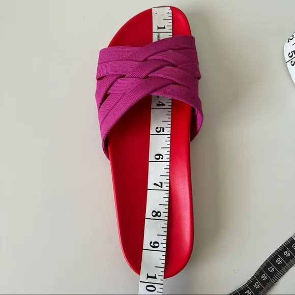 Rothy’s NWT The Slide Sz 7.5 Red Hot Pink Sandals