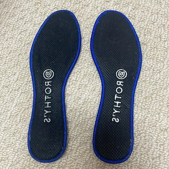 Rothy’s Rounded Toe Flats Grey Blue Trim Sz 6