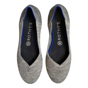 Rothy’s Rounded Toe Flats Grey Blue Trim Sz 6
