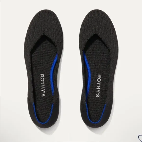 Rothy's Rounded Toe Flats in Black Women’s Size 8.5
