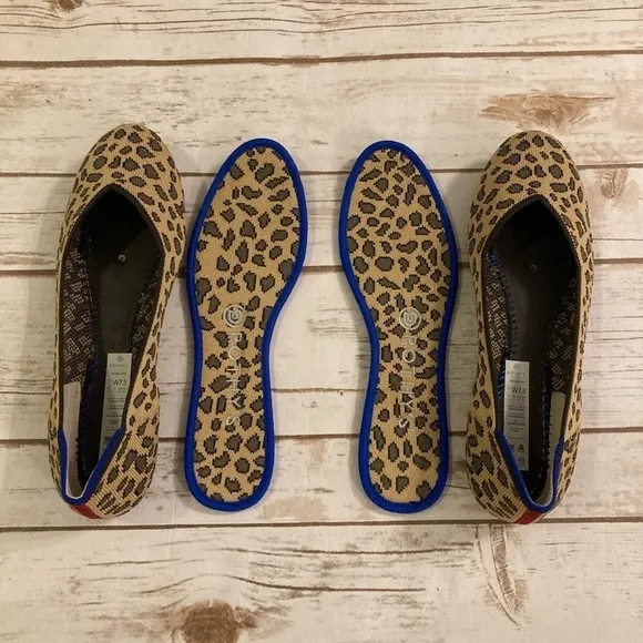 Rothy’s Spotted Cheetah Rounded Toe Ballet The Flats Size 7.5