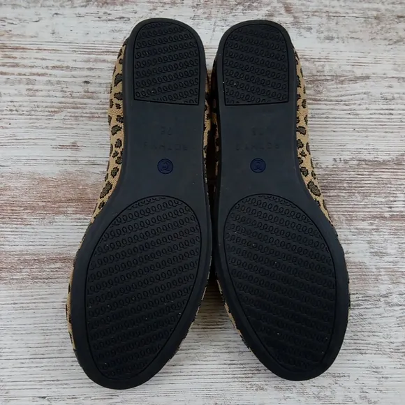 Rothys Spotted Leopard Blue Halo Red Heel Flats
