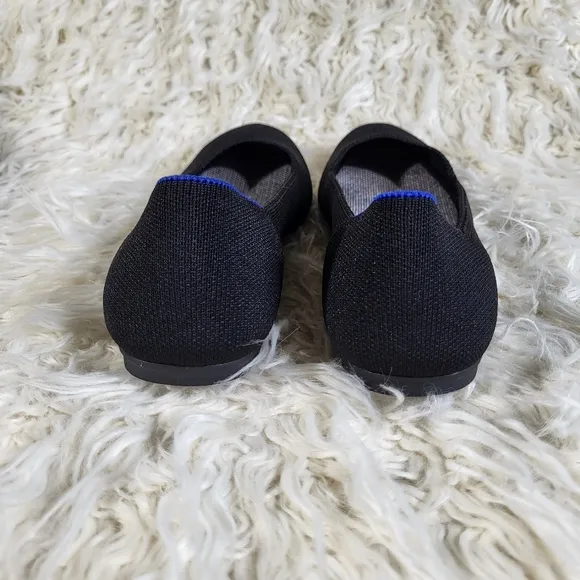 Rothy's The Flat Black Solid Knit Textile Round Toe Ballet Flats Women’s US 9