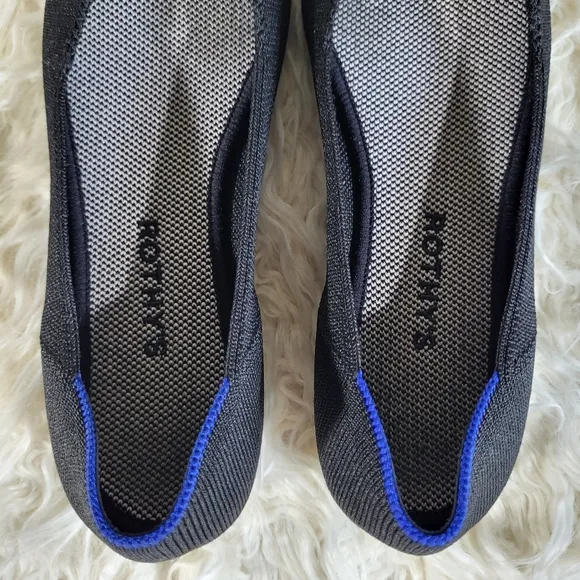 Rothy's The Flat Black Solid Knit Textile Round Toe Ballet Flats Women’s US 9