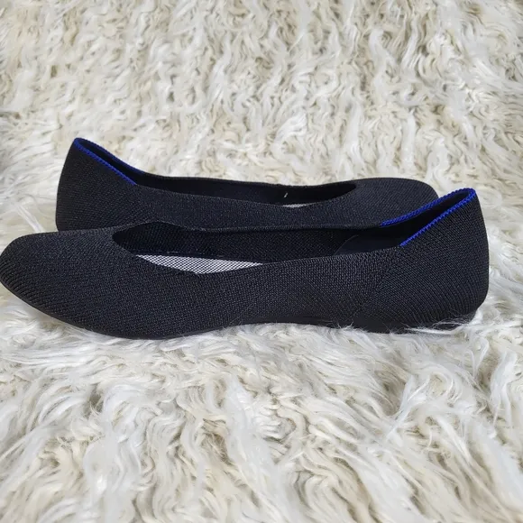 Rothy's The Flat Black Solid Knit Textile Round Toe Ballet Flats Women’s US 9