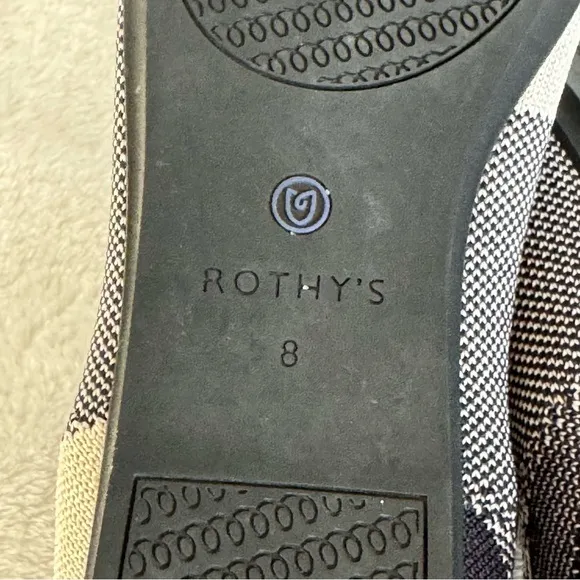 Rothy's The Flat Captoe Black Color block Textile Size US 8