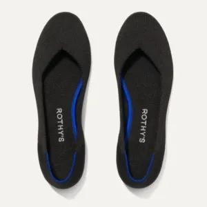 Rothy’s The Flat in Black Rounded Toe Knit Ballet Flats