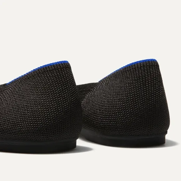 Rothy’s The Flat in Black Rounded Toe Knit Ballet Flats