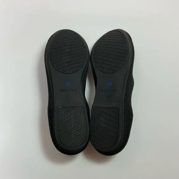 Rothy’s The Flat in Black Rounded Toe Knit Ballet Flats