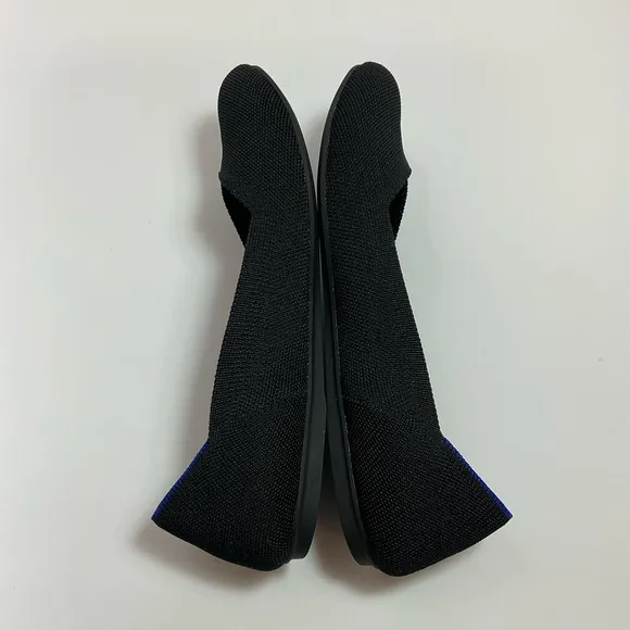 Rothy’s The Flat in Black Rounded Toe Knit Ballet Flats
