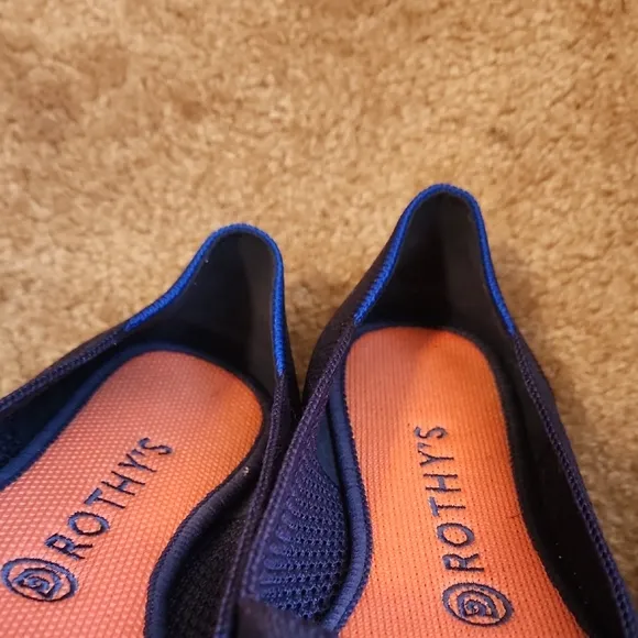 Rothy's The Flat Maritime Lattice Stitch Round Toe Navy Blue