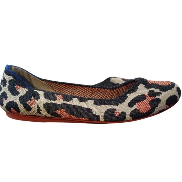 Rothy's The Flat Red Cat Animal  Ballet flats Shoes size 7