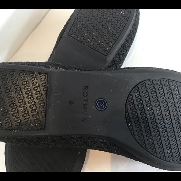 ROTHY’S THE FLAT ROUND TOE BLACK BLUE SZ 8
