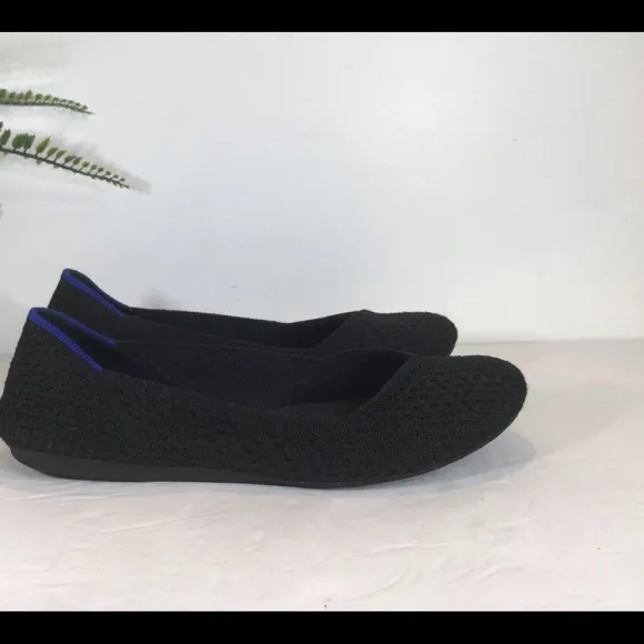 ROTHY’S THE FLAT ROUND TOE BLACK BLUE SZ 8