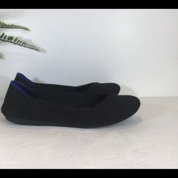 ROTHY’S THE FLAT ROUND TOE BLACK BLUE SZ 8