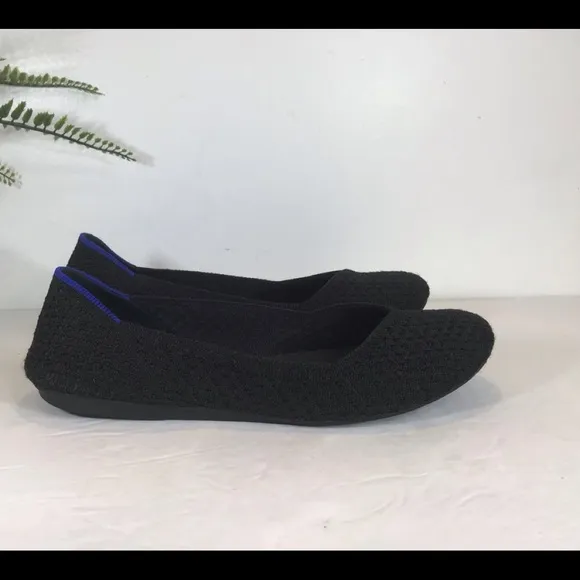 ROTHY’S THE FLAT ROUND TOE BLACK BLUE SZ 8