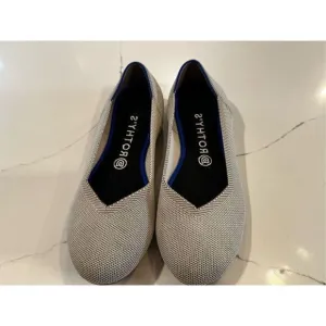 Rothy's The Flat Rounded Toe Ecru Ballet Flats Women’s Sz 9.5