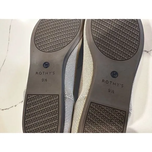 Rothy's The Flat Rounded Toe Ecru Ballet Flats Women’s Sz 9.5