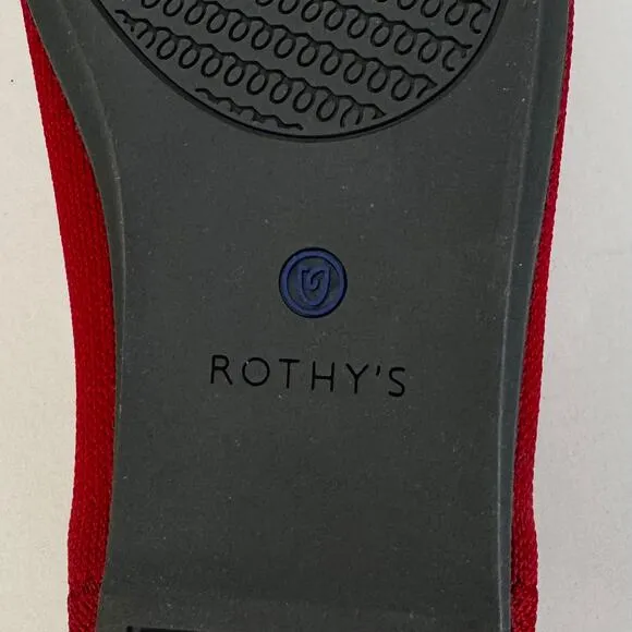 Rothy's The Flat Rounded Toe Fabric Ballet Flats Red US 10.5