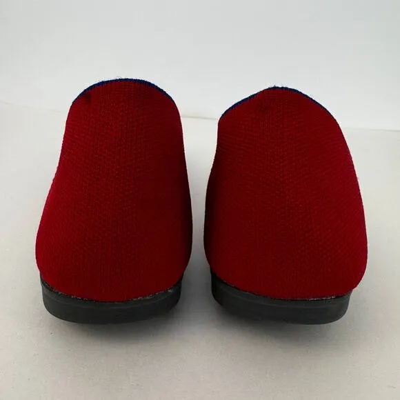 Rothy's The Flat Rounded Toe Fabric Ballet Flats Red US 10.5