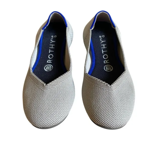 Rothy's The Flat Textile Ballet Flats Women's Size 6.5 Grey Round Toe Shoes