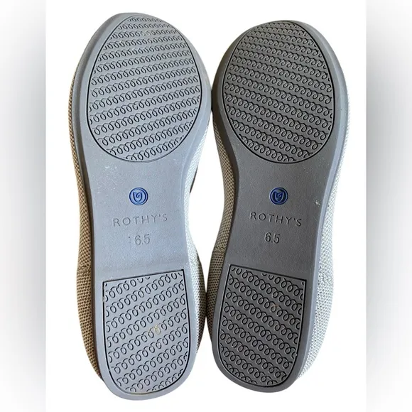 Rothy's The Flat Textile Ballet Flats Women's Size 6.5 Grey Round Toe Shoes