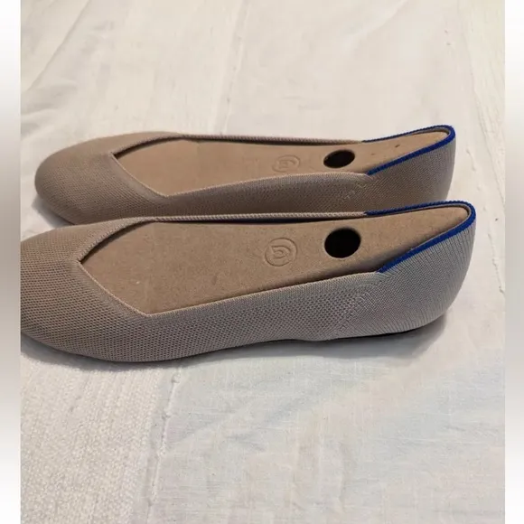 ROTHY'S THE FLATS TEXTILE ECRU BALLET FLATS SIZE US 10.5