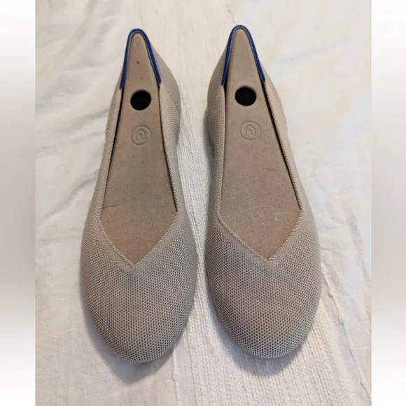 ROTHY'S THE FLATS TEXTILE ECRU BALLET FLATS SIZE US 10.5