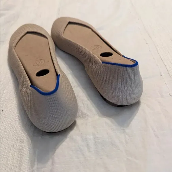 ROTHY'S THE FLATS TEXTILE ECRU BALLET FLATS SIZE US 10.5