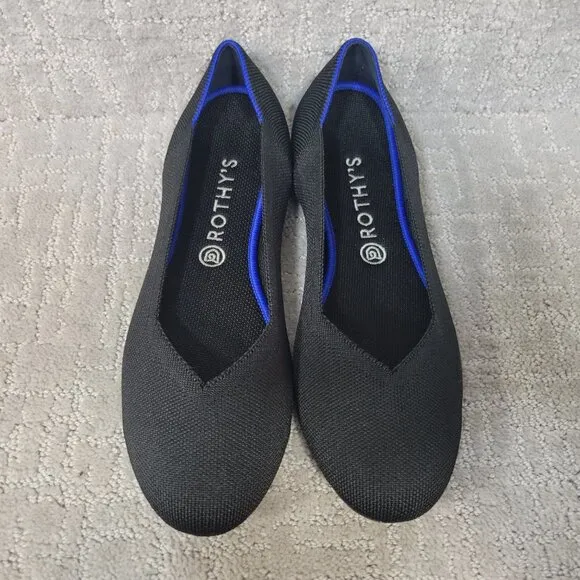 Rothy's The Flats Womens Size US 12 Black Solid Textile Slip On Ballet Shoes