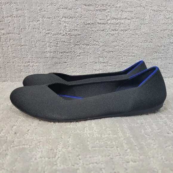 Rothy's The Flats Womens Size US 12 Black Solid Textile Slip On Ballet Shoes