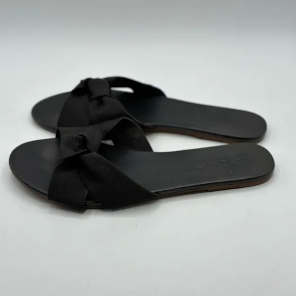 Rothy’s The Knot Vegan Leather &amp; Hemp Black Slides Sandals Size 11