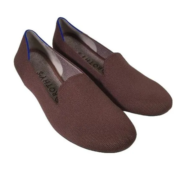 Rothy's The Loafer Chocolate Knit Recycled Textile Flats Everyday Shoes Womens 8
