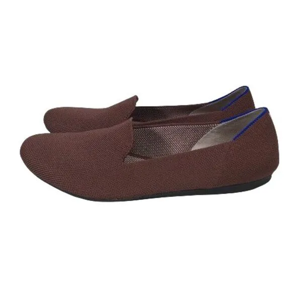 Rothy's The Loafer Chocolate Knit Recycled Textile Flats Everyday Shoes Womens 8