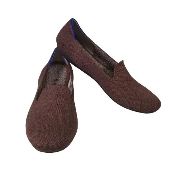 Rothy's The Loafer Chocolate Knit Recycled Textile Flats Everyday Shoes Womens 8