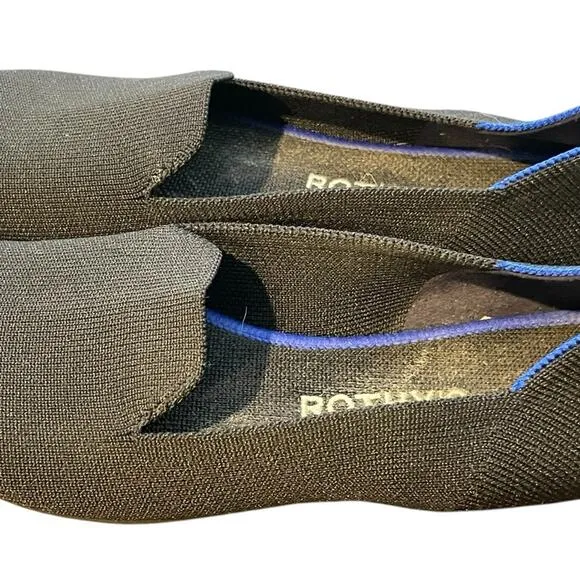 ROTHY’S The Loafer Women's Slip-On Rounded-Toe Flats Black Size 7