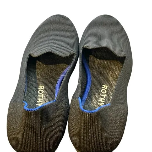 ROTHY’S The Loafer Women's Slip-On Rounded-Toe Flats Black Size 7