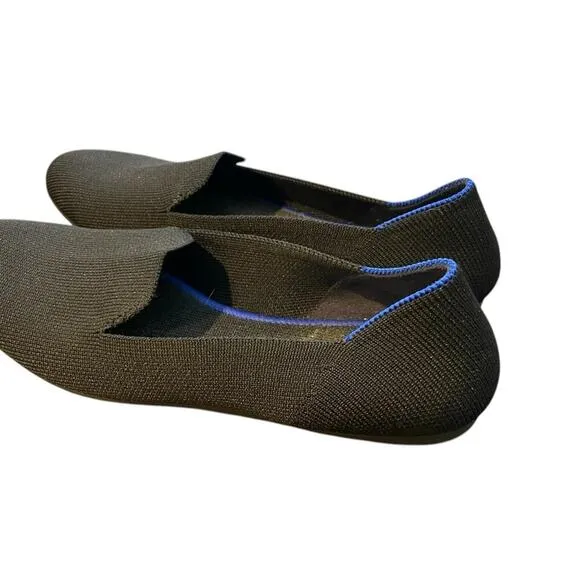 ROTHY’S The Loafer Women's Slip-On Rounded-Toe Flats Black Size 7