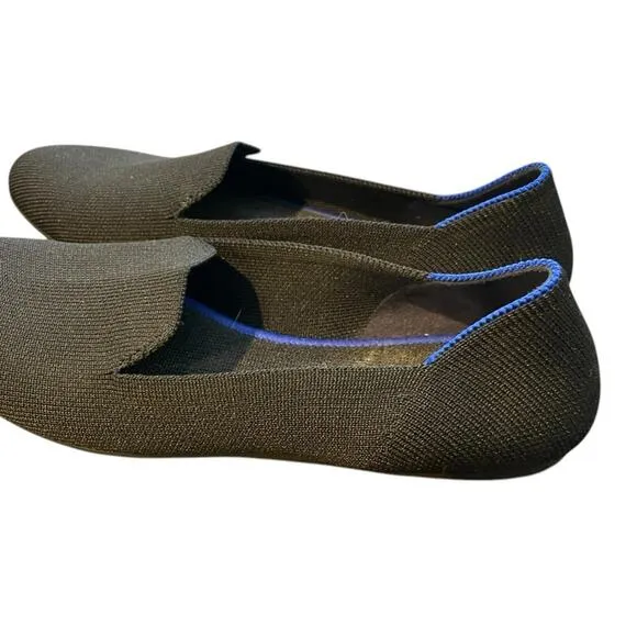 ROTHY’S The Loafer Women's Slip-On Rounded-Toe Flats Black Size 7