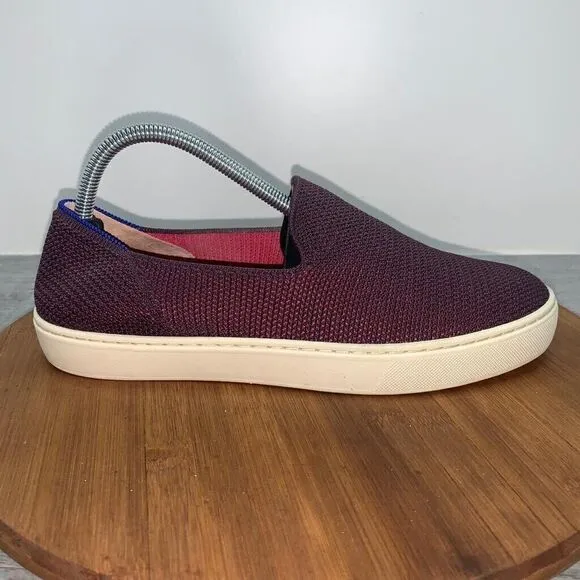 Rothy's The Original Slip On Sneaker Womens 9 Berry Purple Textile Flat Shoes