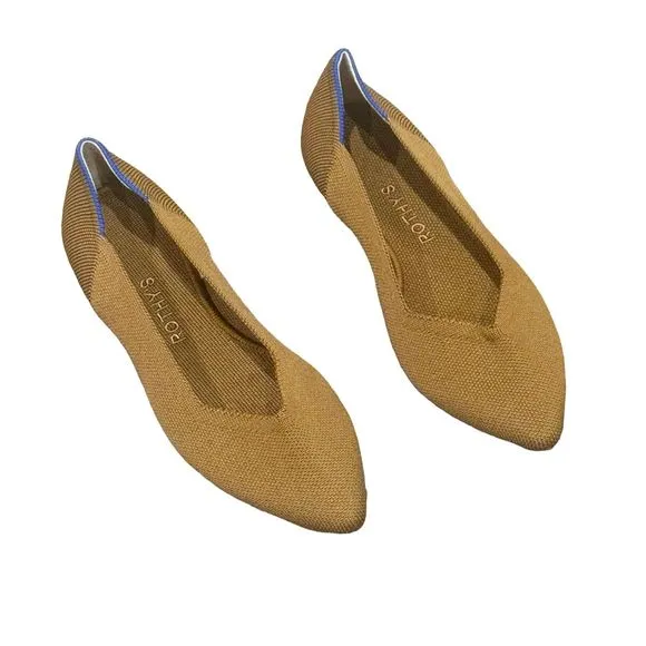 ROTHY'S The Point Knit Upper Slip-on Flats In Driftwood Size 8 NWOB