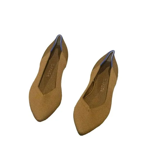 ROTHY'S The Point Knit Upper Slip-on Flats In Driftwood Size 8 NWOB