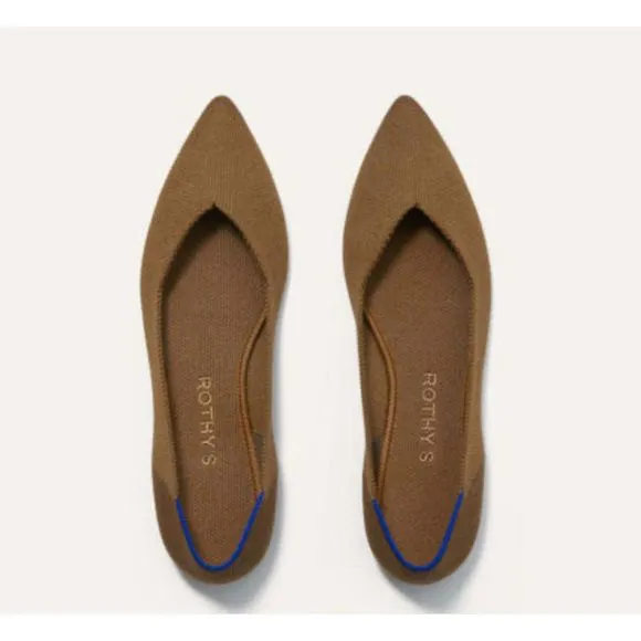 ROTHY'S The Point Knit Upper Slip-on Flats In Driftwood Size 8 NWOB