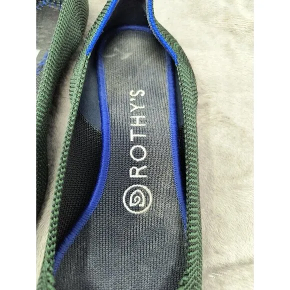 Rothy’s The Point Pine Green Python Snake Print Flats Womens 7 Rare Retired
