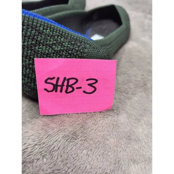 Rothy’s The Point Pine Green Python Snake Print Flats Womens 7 Rare Retired