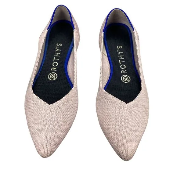 Rothy's The Point Pink Textile Women's Sz 7.5 Slip On Ballet Flats